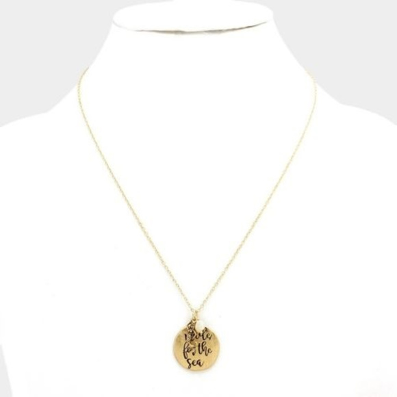 Mermaid Made for the Sea' Pendant‎ Charm Necklace & Earrings - Picture 2 of 3